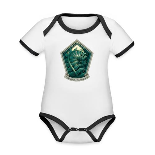 Easter Unfurl in Light Fern T Shirt, Spring Gift - Organic Contrast SS Baby Bodysuit
