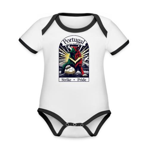 Portugal Iberian Wolf Soccer T Shirt, Pride Gift - Organic Contrast SS Baby Bodysuit
