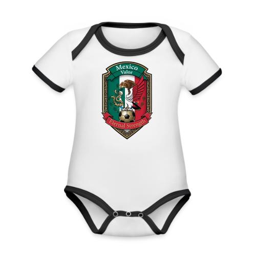Mexico Eagle Valor T-Shirt, Pride Badge Gift - Organic Contrast SS Baby Bodysuit