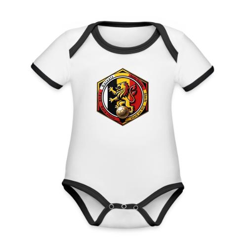 Belgium Lion Valor T-Shirt, Belgian Pride Gift - Organic Contrast SS Baby Bodysuit