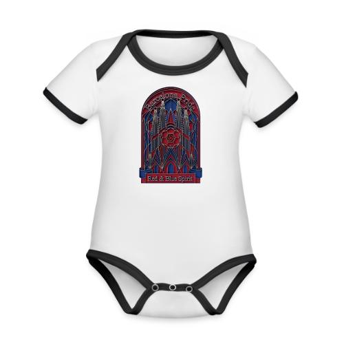 Barcelona Scarlet Pride T Shirt, Vibrant City Gift - Organic Contrast SS Baby Bodysuit