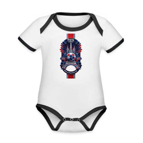 Paris Tower Legacy T Shirt, Soccer City Pride Gift - Organic Contrast SS Baby Bodysuit
