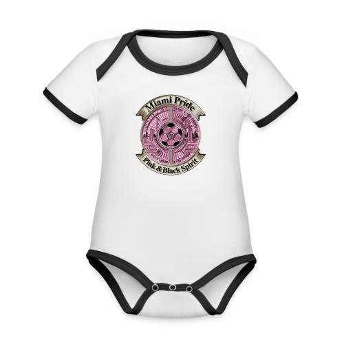 Miami Pride T Shirt, Soccer City Pride Gift - Organic Contrast SS Baby Bodysuit