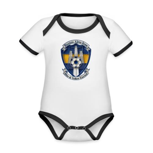 Buenos Aires Icon T Shirt, Soccer City Pride Gift - Organic Contrast SS Baby Bodysuit