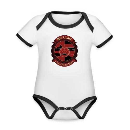 Flamengo Rio Coast T Shirt, Football Pride Gift - Organic Contrast SS Baby Bodysuit