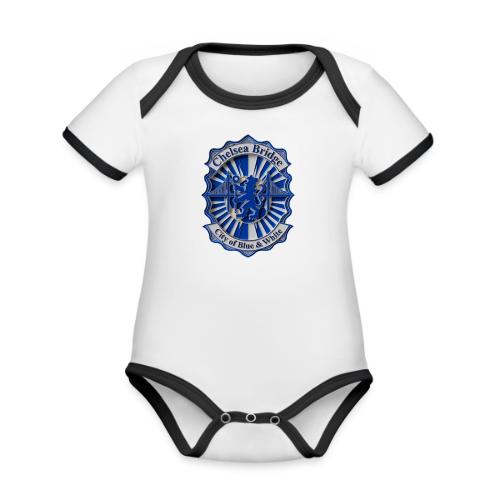 Chelsea Blue Bridge T Shirt, Soccer Fan Gift - Organic Contrast SS Baby Bodysuit