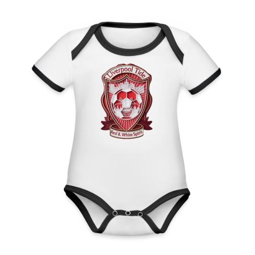 Liverpool Tide T Shirt, Soccer City Pride Gift - Organic Contrast SS Baby Bodysuit