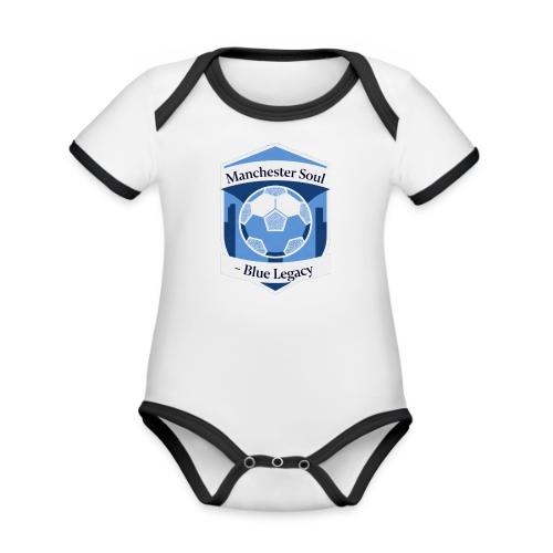 Manchester Soul Soccer City Emblem T Shirt, Gift - Organic Contrast SS Baby Bodysuit