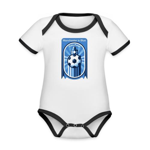 Manchester is Blue Soccer City T Shirt, Apparel - Organic Contrast SS Baby Bodysuit
