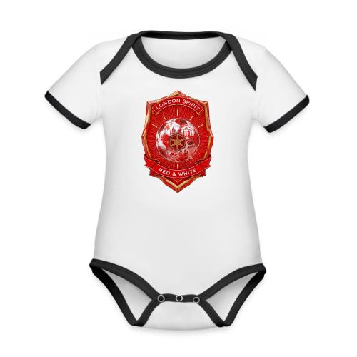 London is Red T Shirt, Football City Pride Gift - Organic Contrast SS Baby Bodysuit