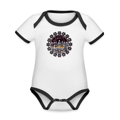 Last Supper Communion T Shirt, Faith Gift - Organic Contrast SS Baby Bodysuit