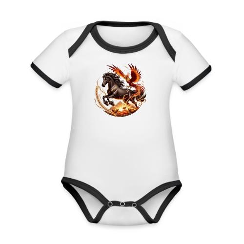 Year of the Horse Phoenix T Shirt, Lunar NY Gift - Organic Contrast SS Baby Bodysuit
