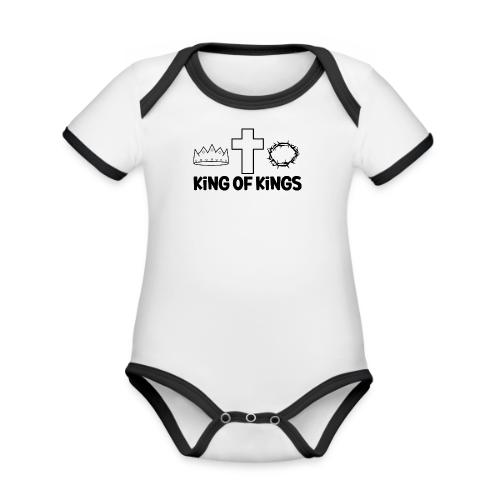 King of Kings – Bold Christian Faith Apparel - Organic Contrast SS Baby Bodysuit