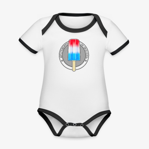 Sweet and cool red & blue - Organic Contrast SS Baby Bodysuit