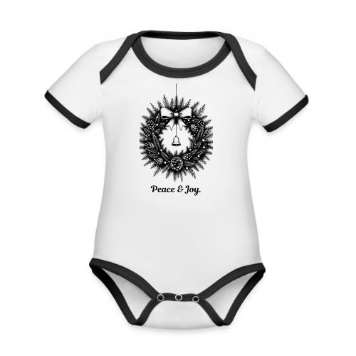 Peace & Joy T-Shirt | Minimalist Elegant Christmas - Organic Contrast SS Baby Bodysuit