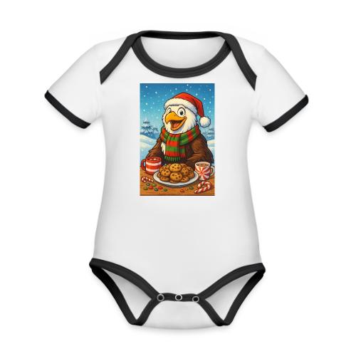 Christmas taw eagle - Organic Contrast SS Baby Bodysuit