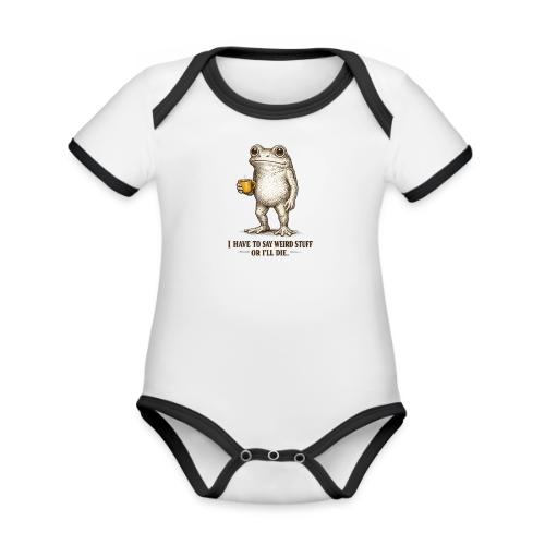 Weird Stuff Frog Coffee Humor - Organic Contrast SS Baby Bodysuit