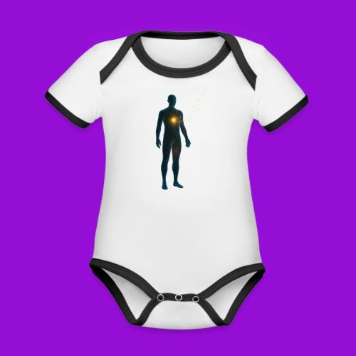 Glowing Chest Personl - Organic Contrast SS Baby Bodysuit