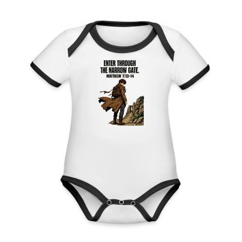 Enter Through the Narrow Gate | Matthew 7:13-14 - Organic Contrast SS Baby Bodysuit