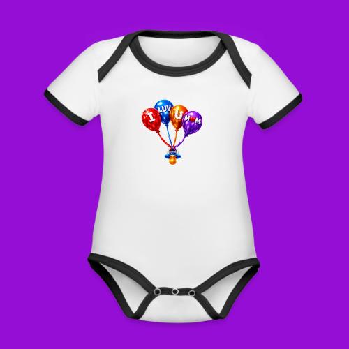 Balloon Love❤️ - Organic Contrast SS Baby Bodysuit