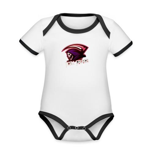 Team Savage Logo - Organic Contrast SS Baby Bodysuit