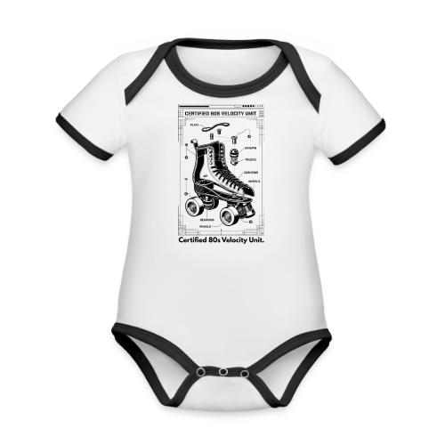 Retro Roller Skate T-Shirt - Organic Contrast SS Baby Bodysuit