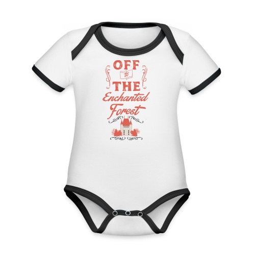 ENCHANTED FOREST RED RESI - Organic Contrast SS Baby Bodysuit