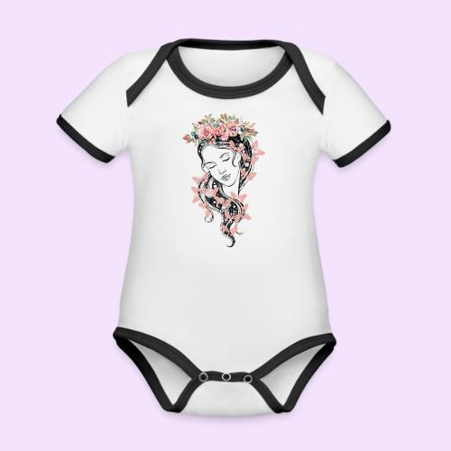 Butterfly Flower Goddess - Fairytale Design - Organic Contrast SS Baby Bodysuit