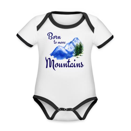 Born to move mountains - Organic Contrast SS Baby Bodysuit