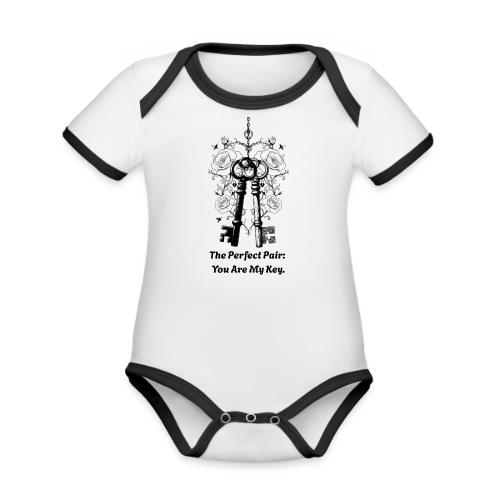 Valentine love keys - Organic Contrast SS Baby Bodysuit