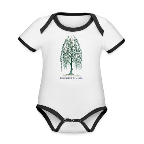 Easter Branches Bow Willow T Shirt, Easter Gift - Organic Contrast SS Baby Bodysuit