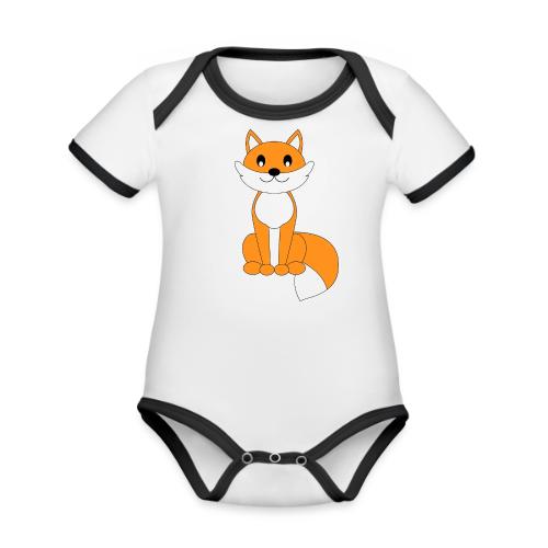 Clever Orange Fox - Infant Apparel and Cocoa Mug - Organic Contrast SS Baby Bodysuit