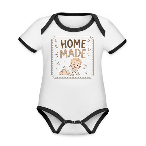 Home Made - Boy-W - Organic Contrast SS Baby Bodysuit