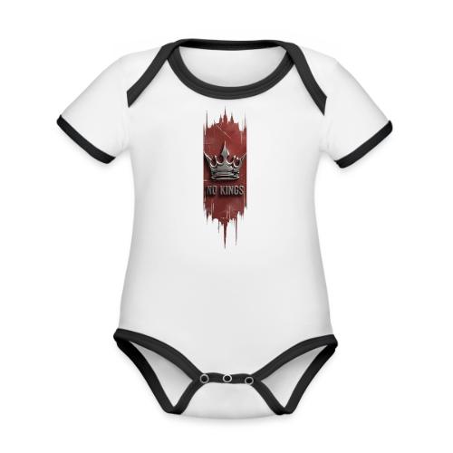 NO KINGS - Distressed Anarchy Crown - Organic Contrast SS Baby Bodysuit