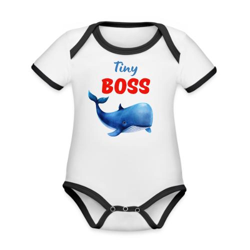 Tiny Boss - Organic Contrast SS Baby Bodysuit