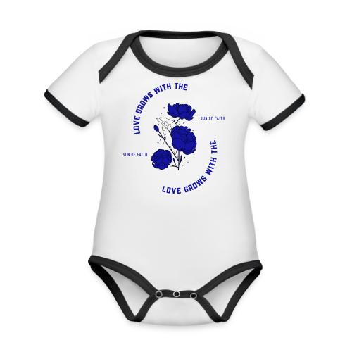 Love Grows With The Sun Of Faith - Organic Contrast SS Baby Bodysuit