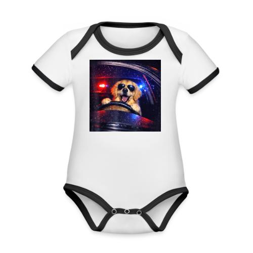 Funny Police Golden Retriever Meme Tee - Organic Contrast SS Baby Bodysuit