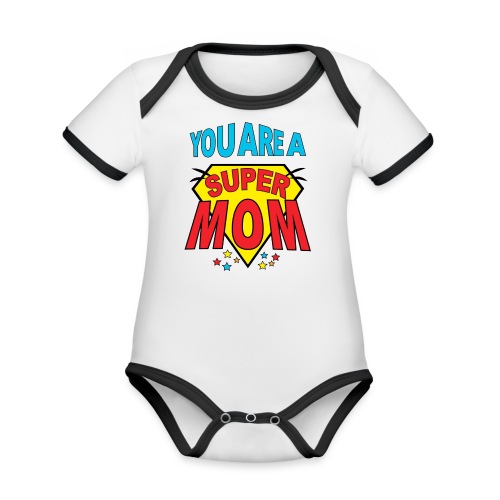 super girl - Organic Contrast SS Baby Bodysuit