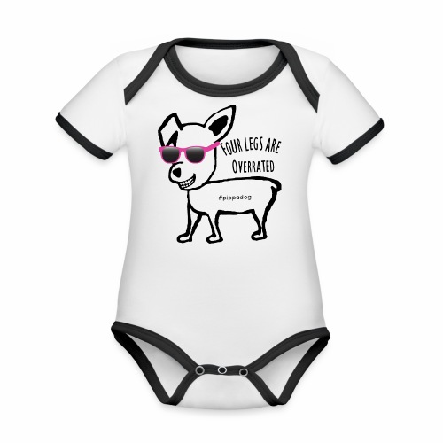 Pippa Pink Glasses - Organic Contrast SS Baby Bodysuit