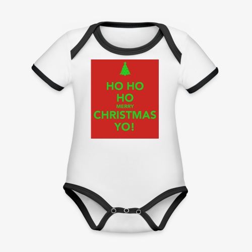 hohohoho!!!! - Organic Contrast SS Baby Bodysuit