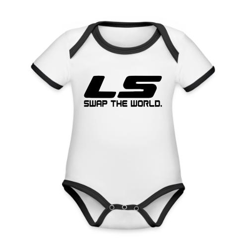 LS Swap The WORLD (Back and Front) - Organic Contrast SS Baby Bodysuit