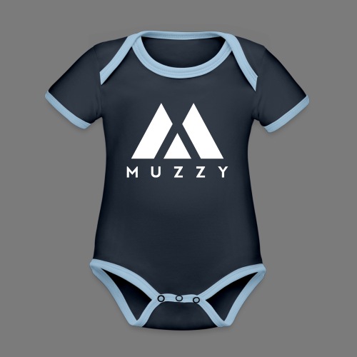 MUZZY Offical Logo White - Organic Contrast SS Baby Bodysuit