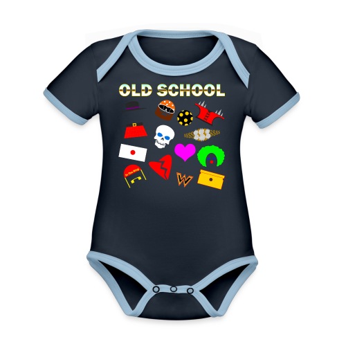 Old School In The Ring Shirt - Organic Contrast SS Baby Bodysuit