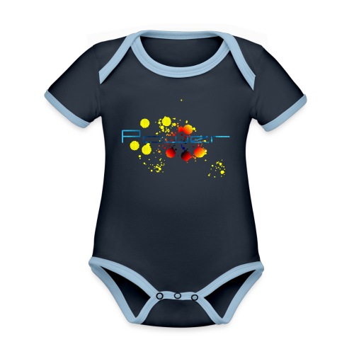 power - Organic Contrast Short Sleeve Baby Bodysuit