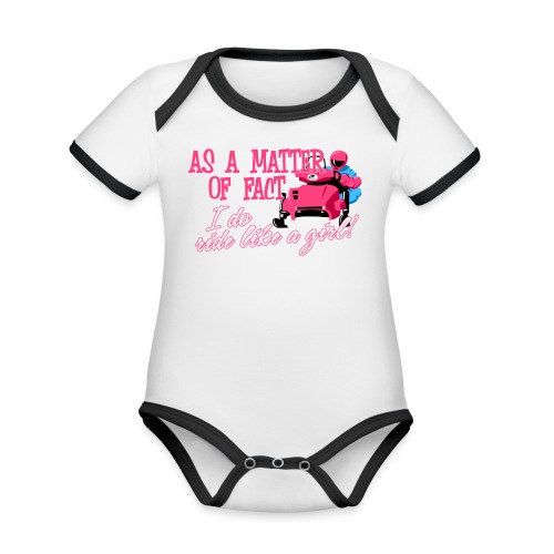 Ride Like a Girl - Organic Contrast SS Baby Bodysuit