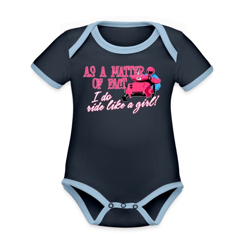 Ride Like a Girl - Organic Contrast Short Sleeve Baby Bodysuit