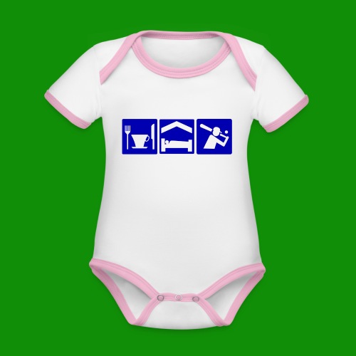 Softball/Baseball Basic Needs - Organic Contrast Short Sleeve Baby Bodysuit