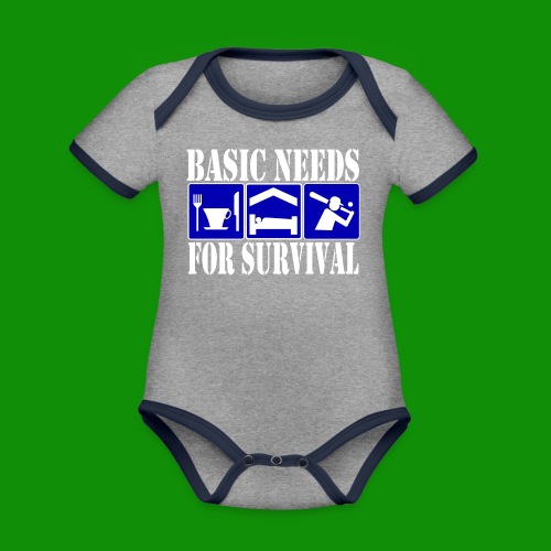 Softball/Baseball Basic Needs - Organic Contrast SS Baby Bodysuit