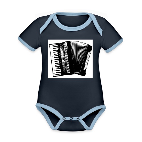 Accordian - Organic Contrast Short Sleeve Baby Bodysuit