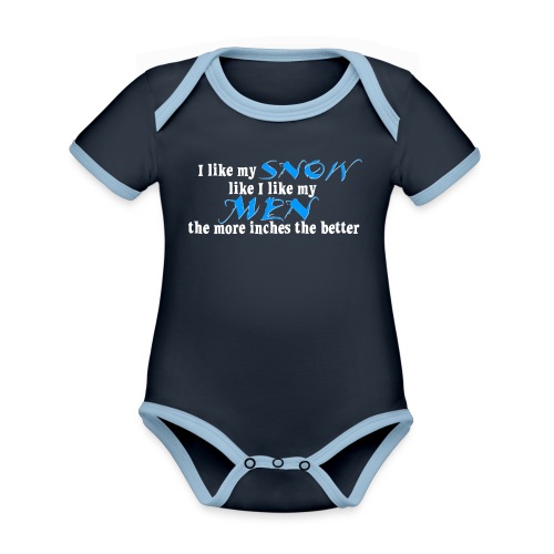 Snow & Men - The More Inches the Better - Organic Contrast Short Sleeve Baby Bodysuit